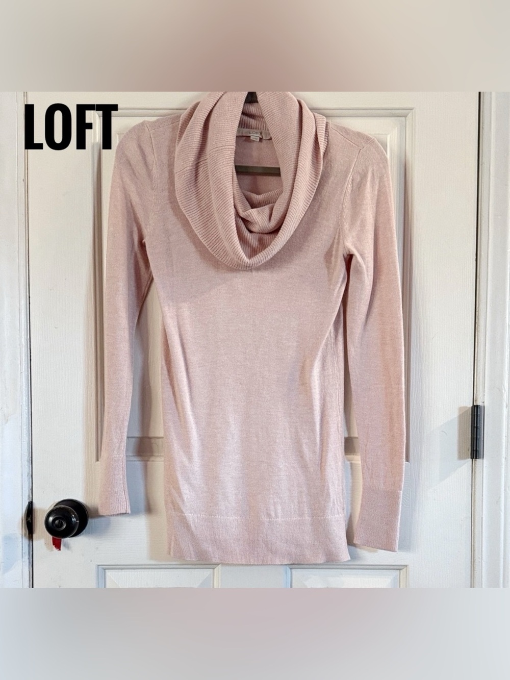 LOFT Soft Pink Cowl Neck Sweater